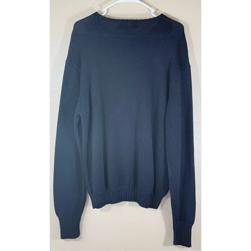 Polo Ralph Lauren Classic Crew Neck Pullover Knitted Men's Sweater Dark Blue XL